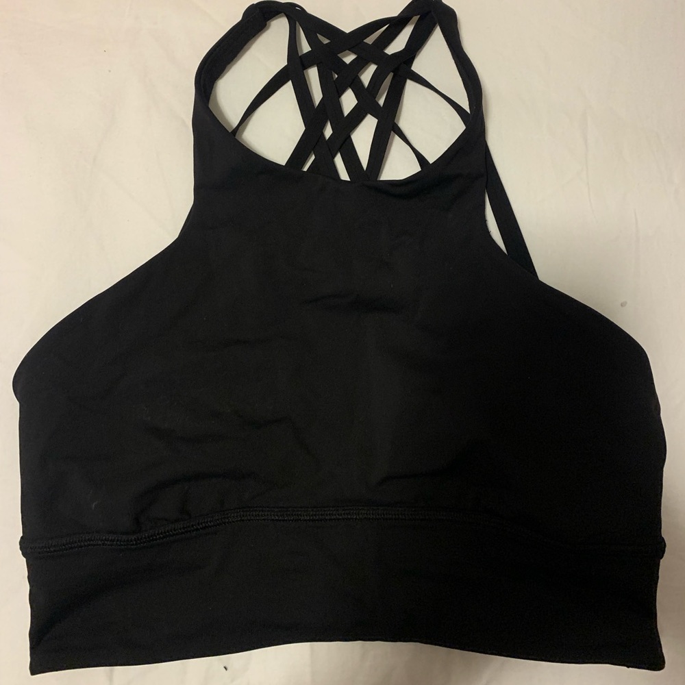 Iululemon black high neck sports bra